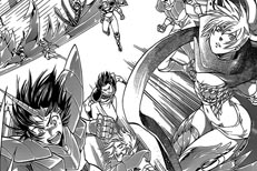Yato, Yuzuriha e os outros Cavaleiros surgem para ajudar o Pgaso e a deusa Atena!