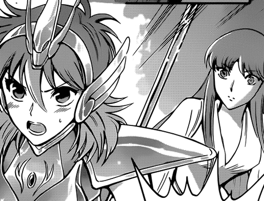 Shoko usa a Armadura de Cavalo menor e protege Atena como sua irm Kyoko pediu!