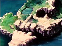  uma ilha inferno, cujo formato parece de uma caveira!