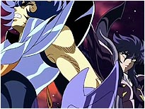 Aiacos de Garuda leva grande vantagem na luta contra Ikki de Fênix!
