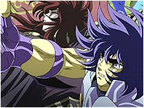 Ikki de Fênix esbofetea a cara de Shun possuído por Hades!