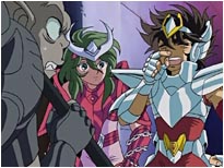 Seiya de Pégaso faz muito barulho para provocar o soldado Markino!