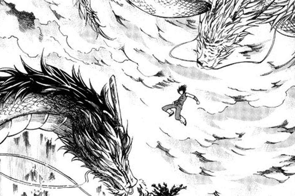 Dohko, levado por Hakuryu, vislumbra seu mestre, daqui em diante o Dragão da Terra!