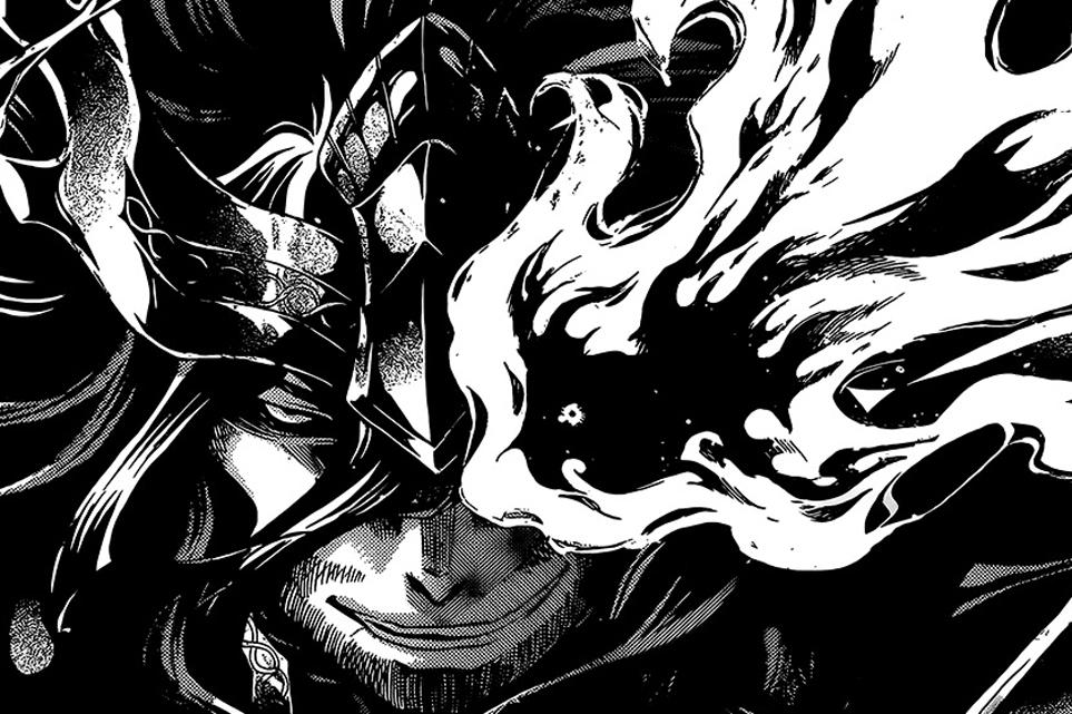 Regulus, com a ajuda do poder da luz de Lugh, destrói Balor com um golpe iluminado!