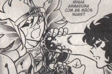 Ikki de Fnix acerta um golpe fatal no corao do Hyoga de Cisne!