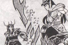 Shiryu de Dragão tem dificuldades para vencer os dois Dragões Negros!