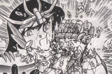Shiryu de Dragão acaba destruindo o seu próprio punho e escudo ao mesmo tempo!