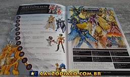 Panfleto promocional pelos 10 anos da linha Cloth Myth da Bandai