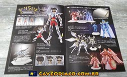 Panfleto promocional pelos 15 anos da linha Cloth Myth da Bandai