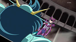Ryuho sofre ao ter que enfrentar o fantasma do seu amigo Mirapolos na Ruína das Trevas!