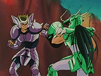 Shiryu utiliza o seu Escudo do Dragão para não virar pedra, mas acaba comprometendo a sua luta!
