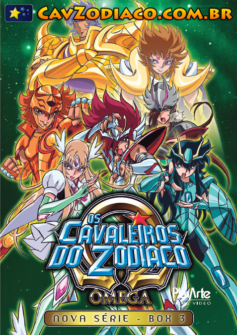 Ômega: confira, em primeira mão, as capas dos discos avulsos e da terceira  box de DVDs da primeira temporada do anime + música Nvoa Geração e dublagem  dos Cavaleiros de Ouro são