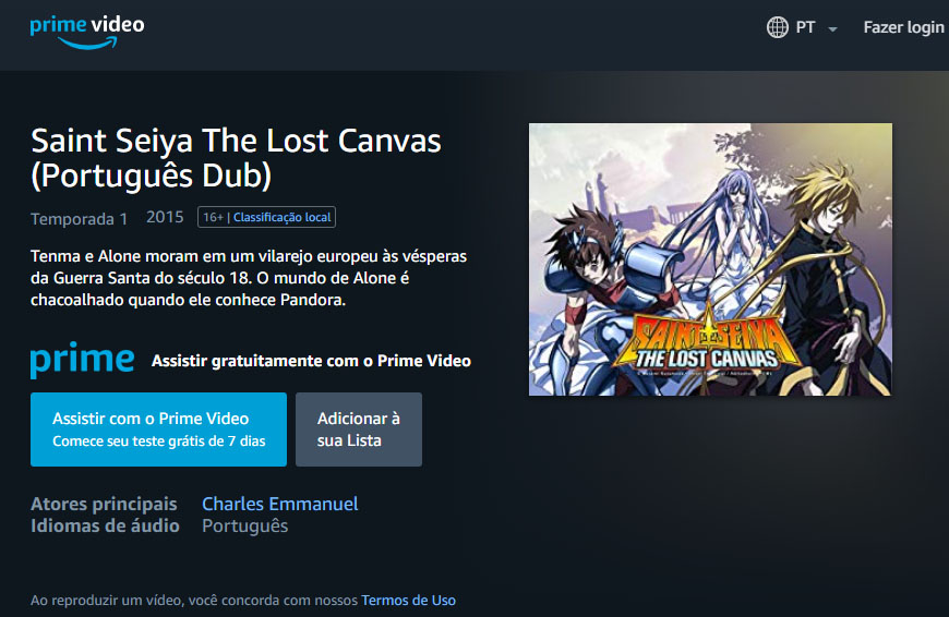 Cavaleiros do Zodíaco: The Lost Canvas estreia dublado na