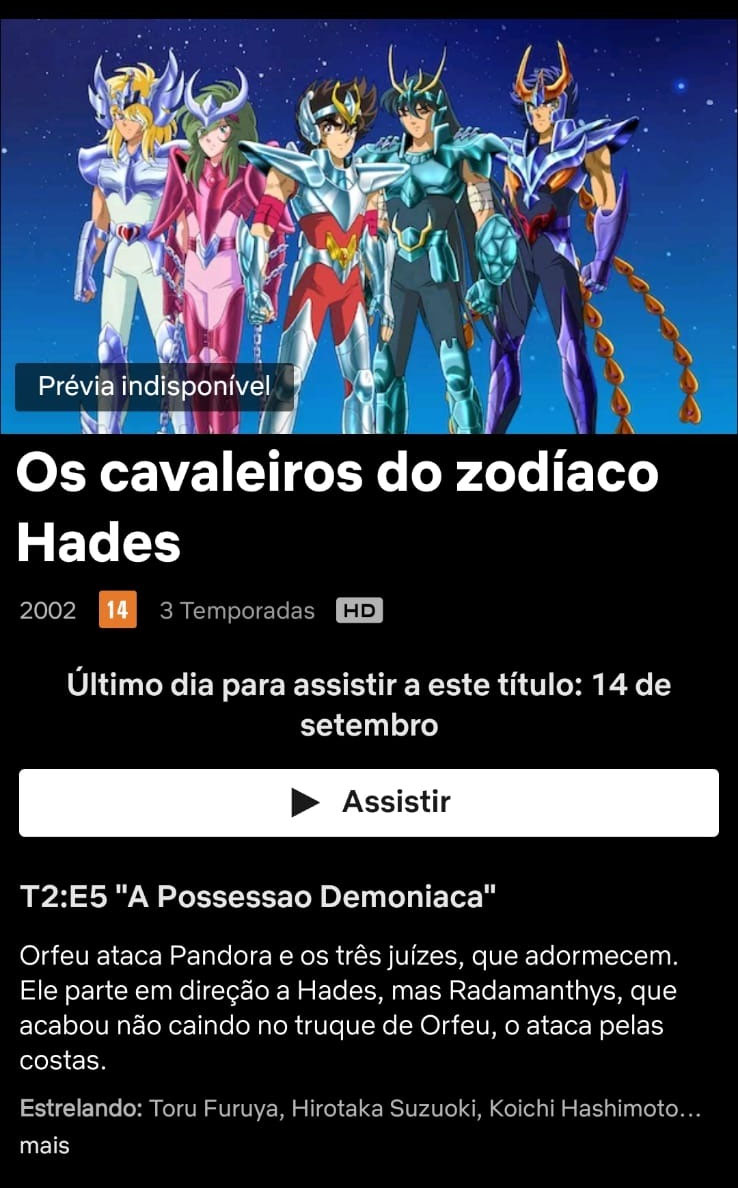 CDZ: A Saga de Hades deixa o catálogo da Netflix em setembro – ANMTV