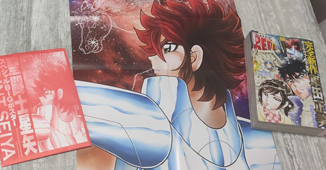 Champion Red: fotos do pster com a nova ilustrao do Seiya de Pgaso pelo Kurumada!