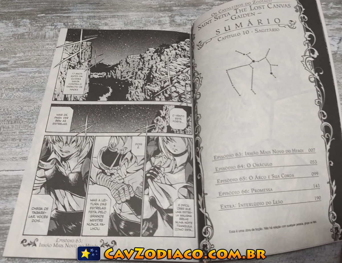 Lost Canvas Gaiden: fotos do volume 10 (Sísifo de Sagitário) do