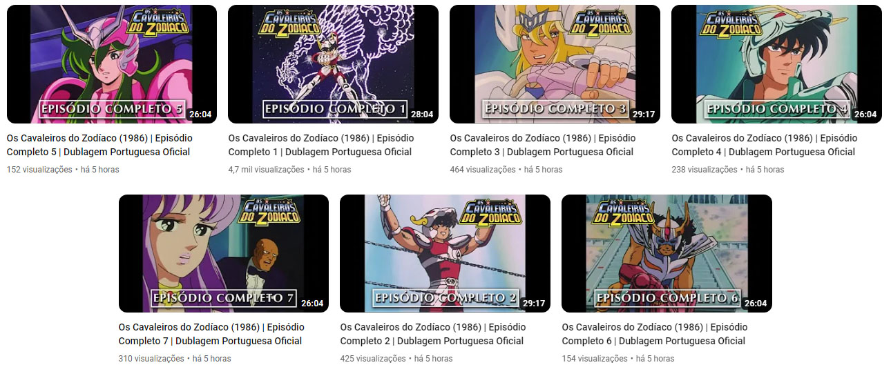 Os Cavaleiros do Zodíaco: Toei libera episódios dublados do anime