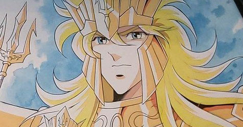 Cloth Myth EX: ilustra��o do Jerome Alqui� para os f�s que comprarem o novo boneco do deus Poseidon na Fran�a!